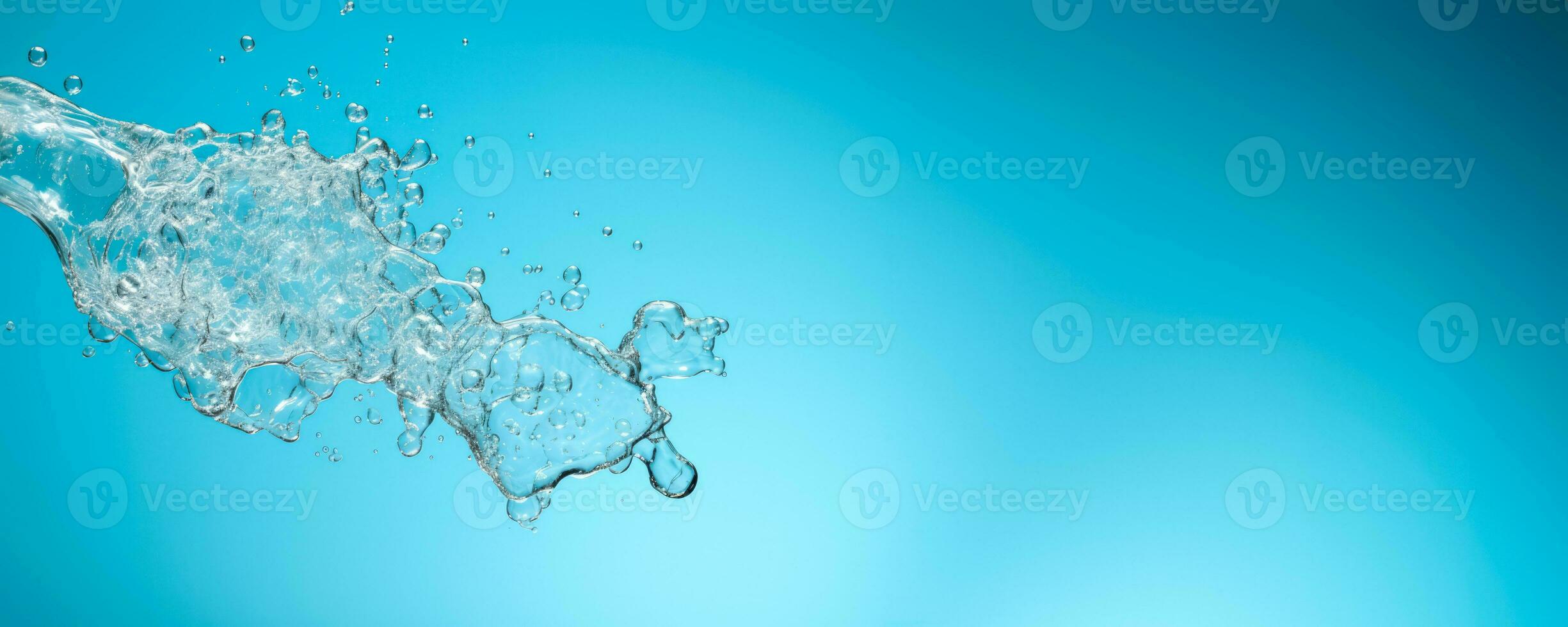 Bubbles pop and splash in fizzy soda isolated on a gradient background photo