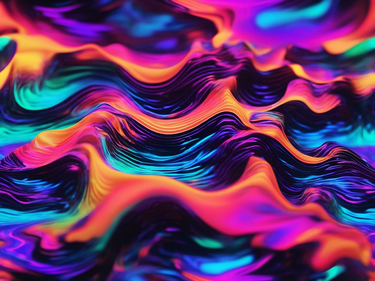 Holographic colorful 3d gradient abstrack background wallpaper or banner. ai generated photo