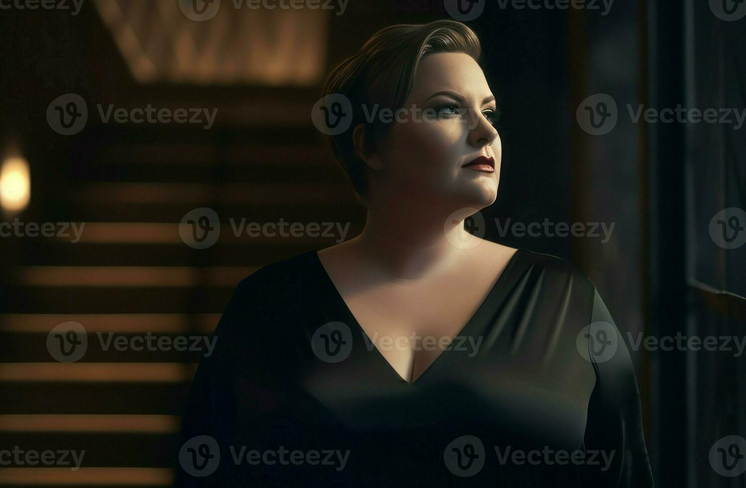 Plus size woman dress beauty. Generate Ai photo