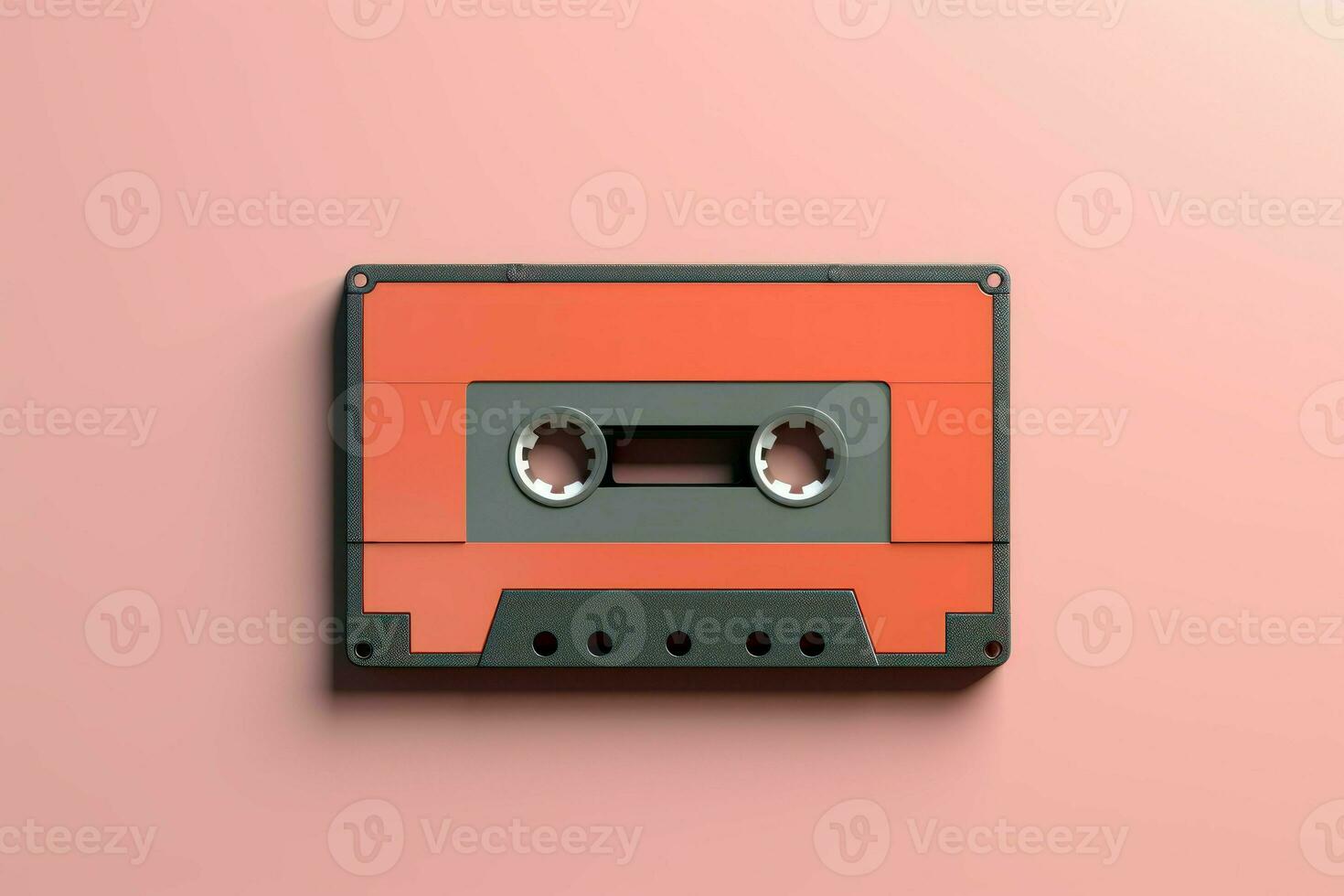 Cassette tape background. Generate Ai photo