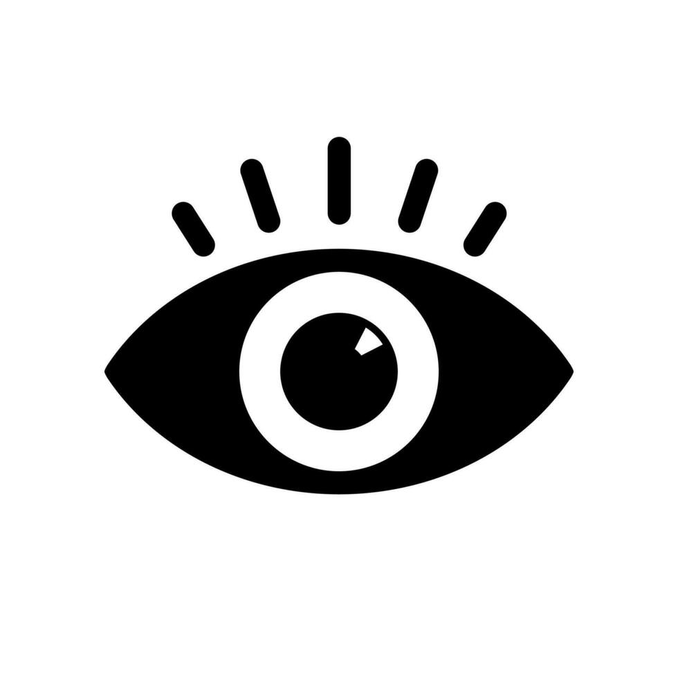 Eye view icon vector in flat style. View, viewer sign symbol