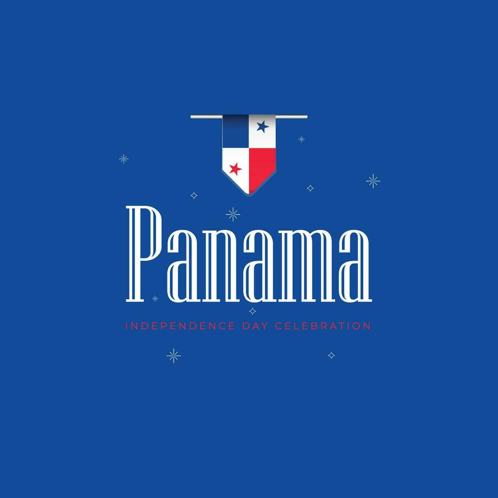 Panamá independencia día bandera modelo vector