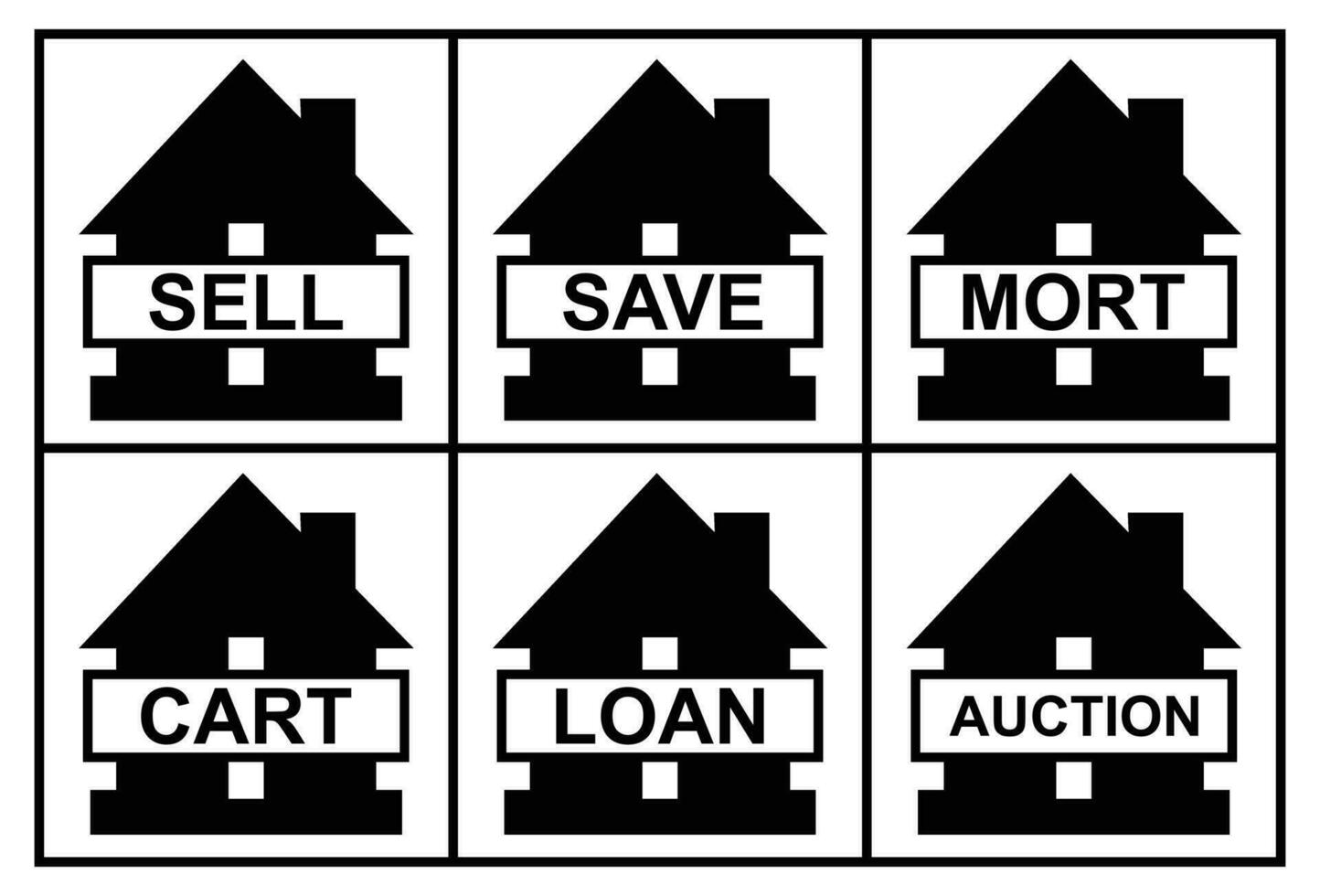 Set of icons on the theme of the sale of real estate. Set of Real Estate and Building Icons Isolated on White Background vector