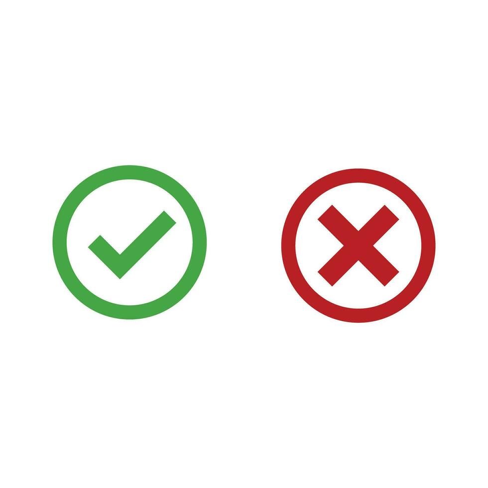 Do and Don't vector illustration button choice. Suitable for elements of advice info graphic information or tips. Check mark and cross mark icon.