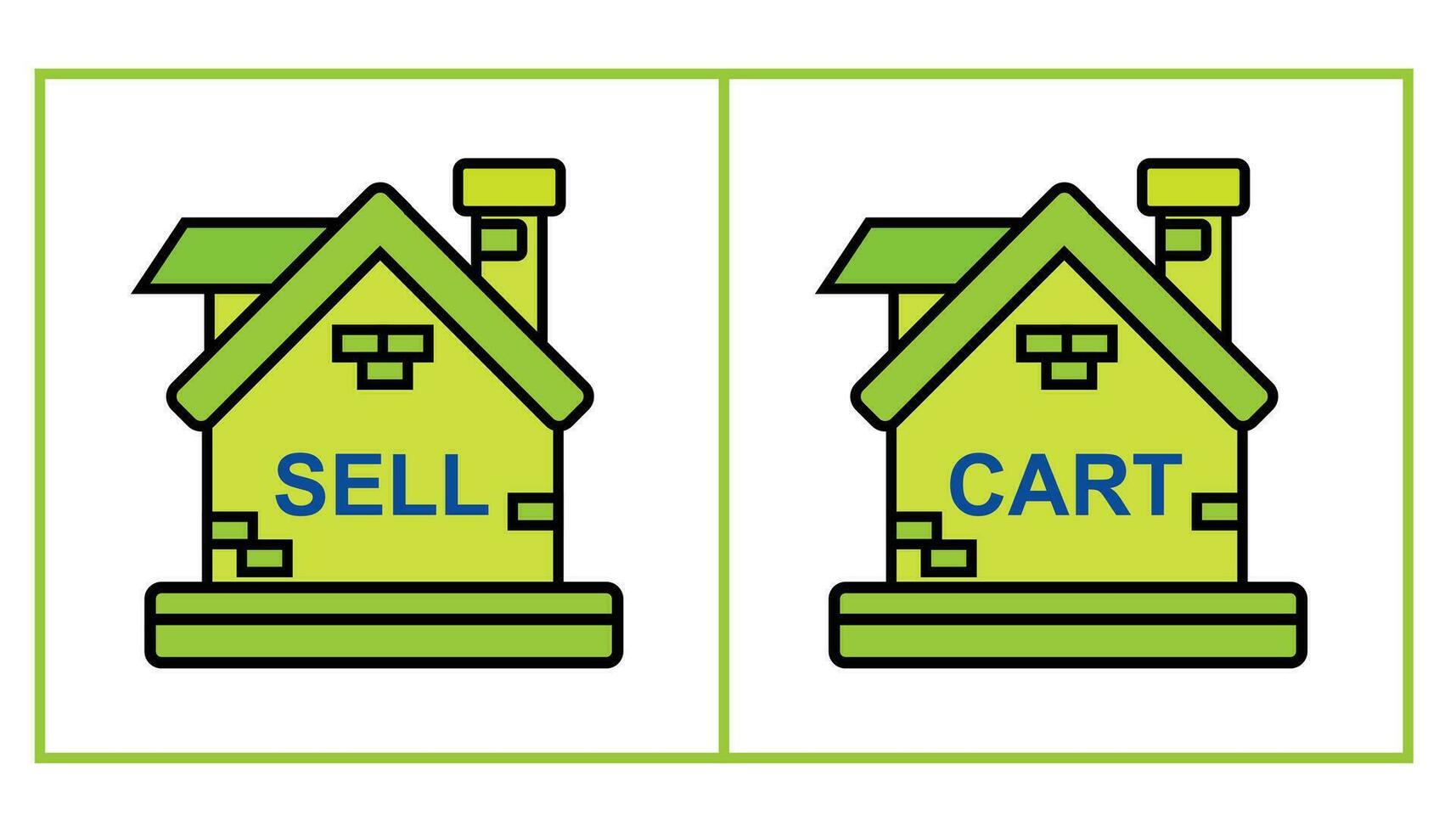 Set of vector icons for real estate, rent, buy. Set of vector icons for real estate. House icon in flat design