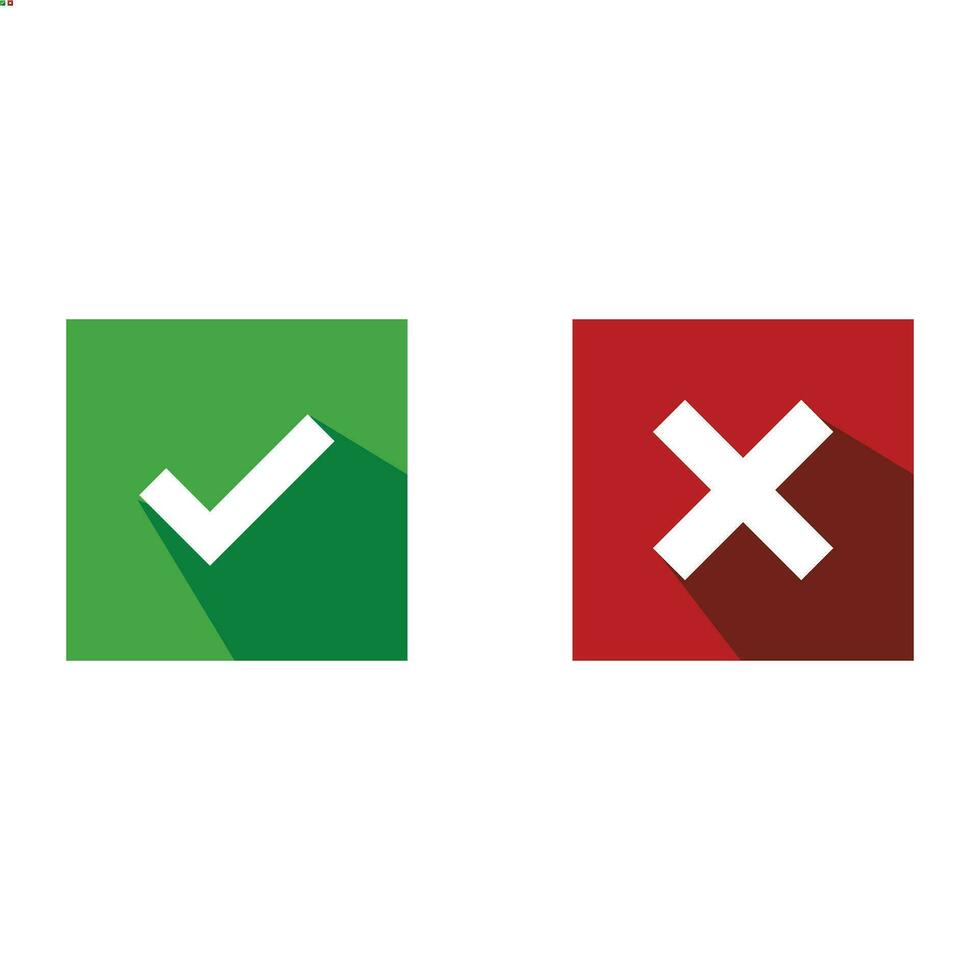 Do and Don't vector illustration button choice. Suitable for elements of advice info graphic information or tips. Check mark and cross mark icon.