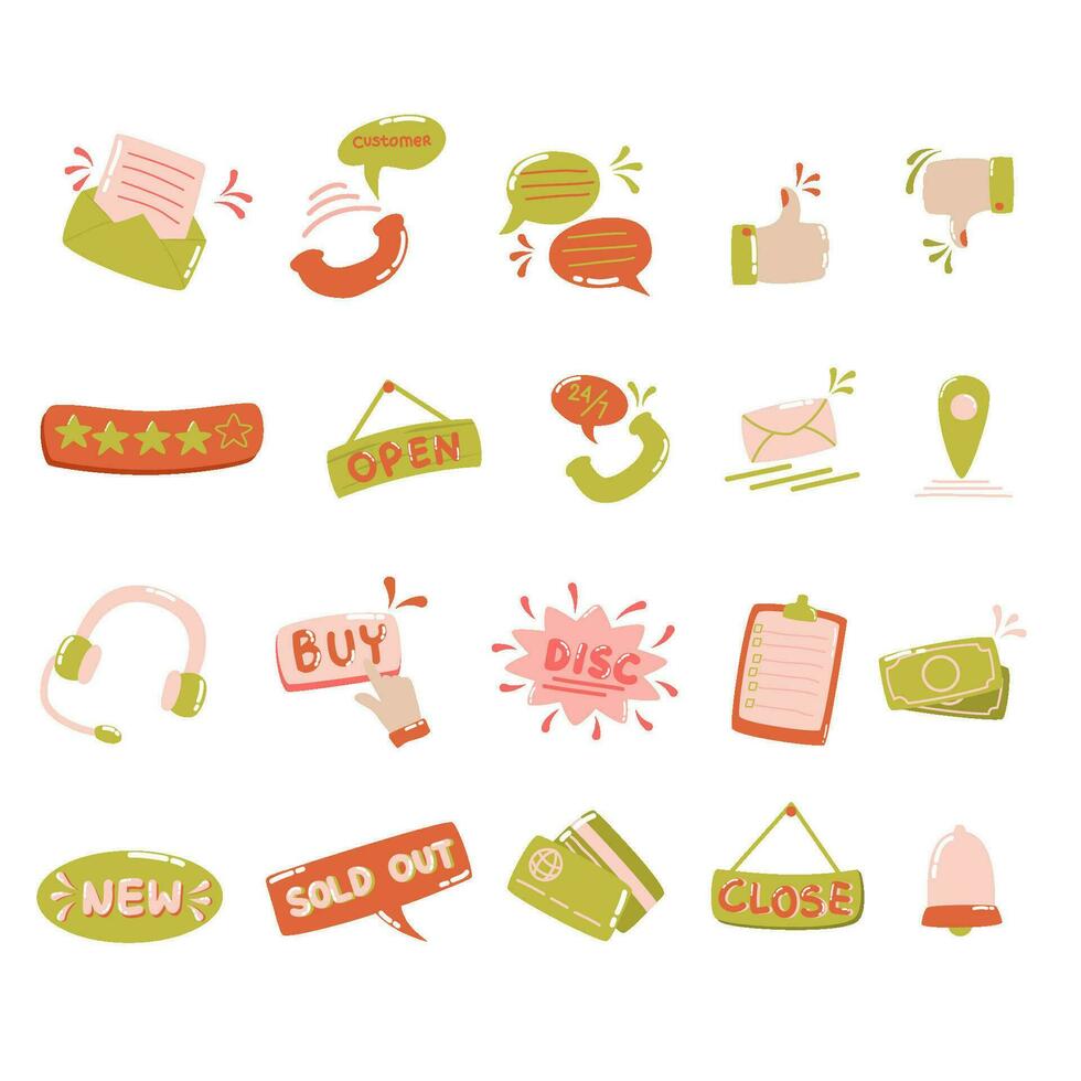 Set collection of online shopping Element vector