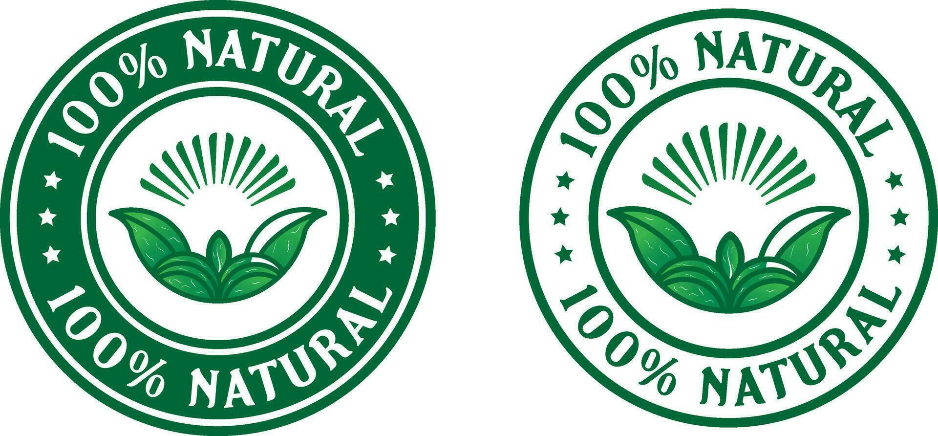 Nature Logo Vector label and  Natural logo Stamp