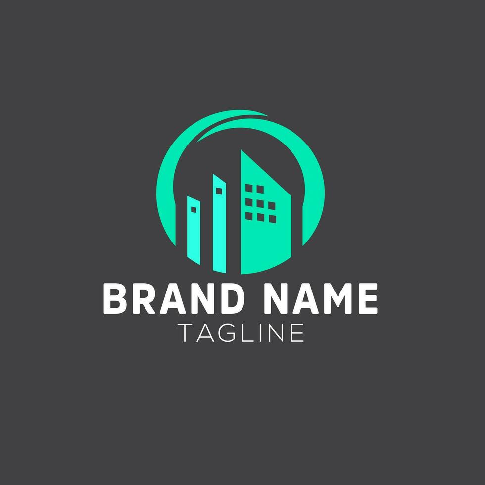 real inmuebles logo diseño edificio y Departamento vector logo
