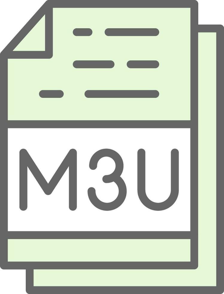 M3U File Format Vector Icon Design