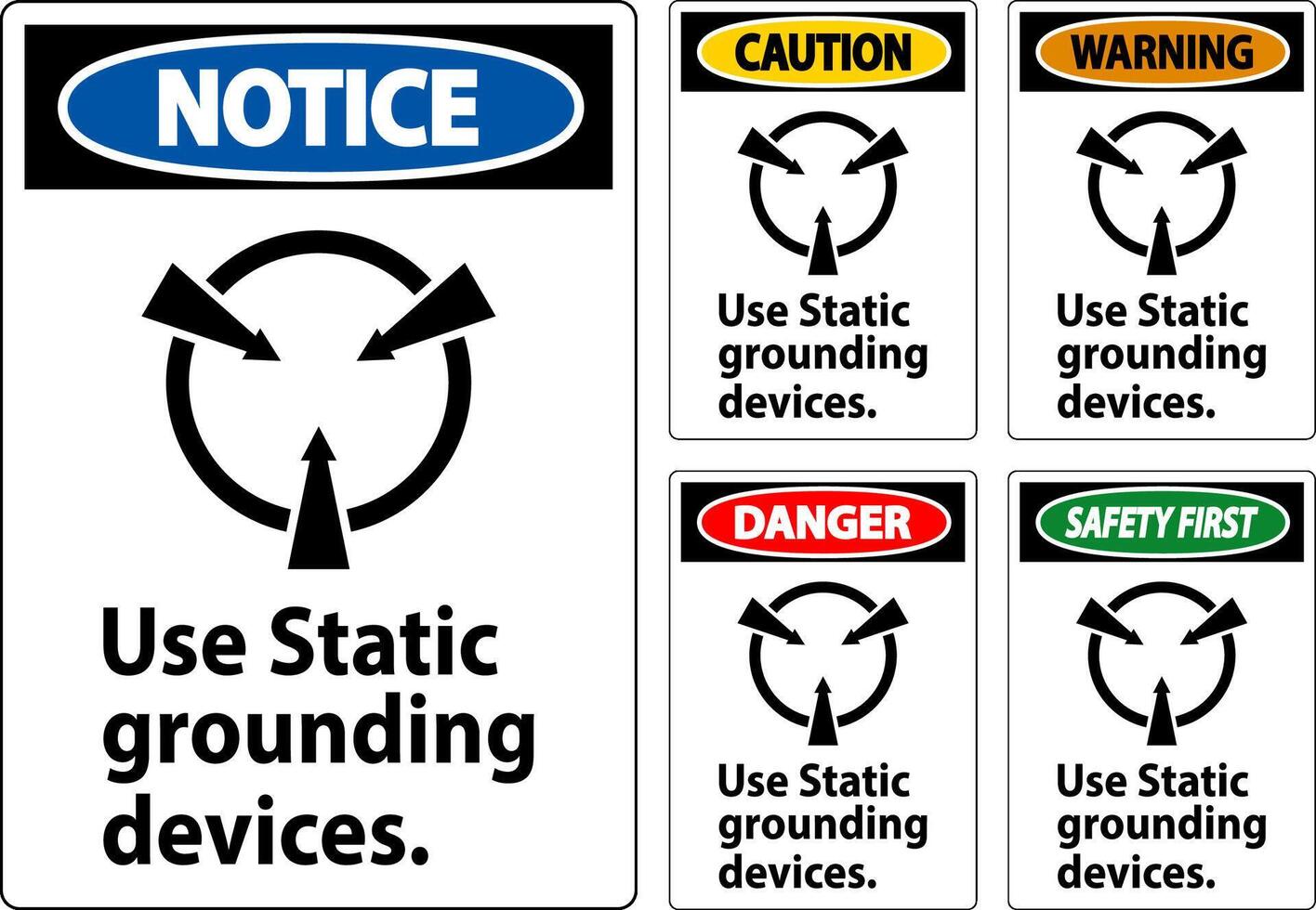 Warning Sign Use Static Grounding Devices vector