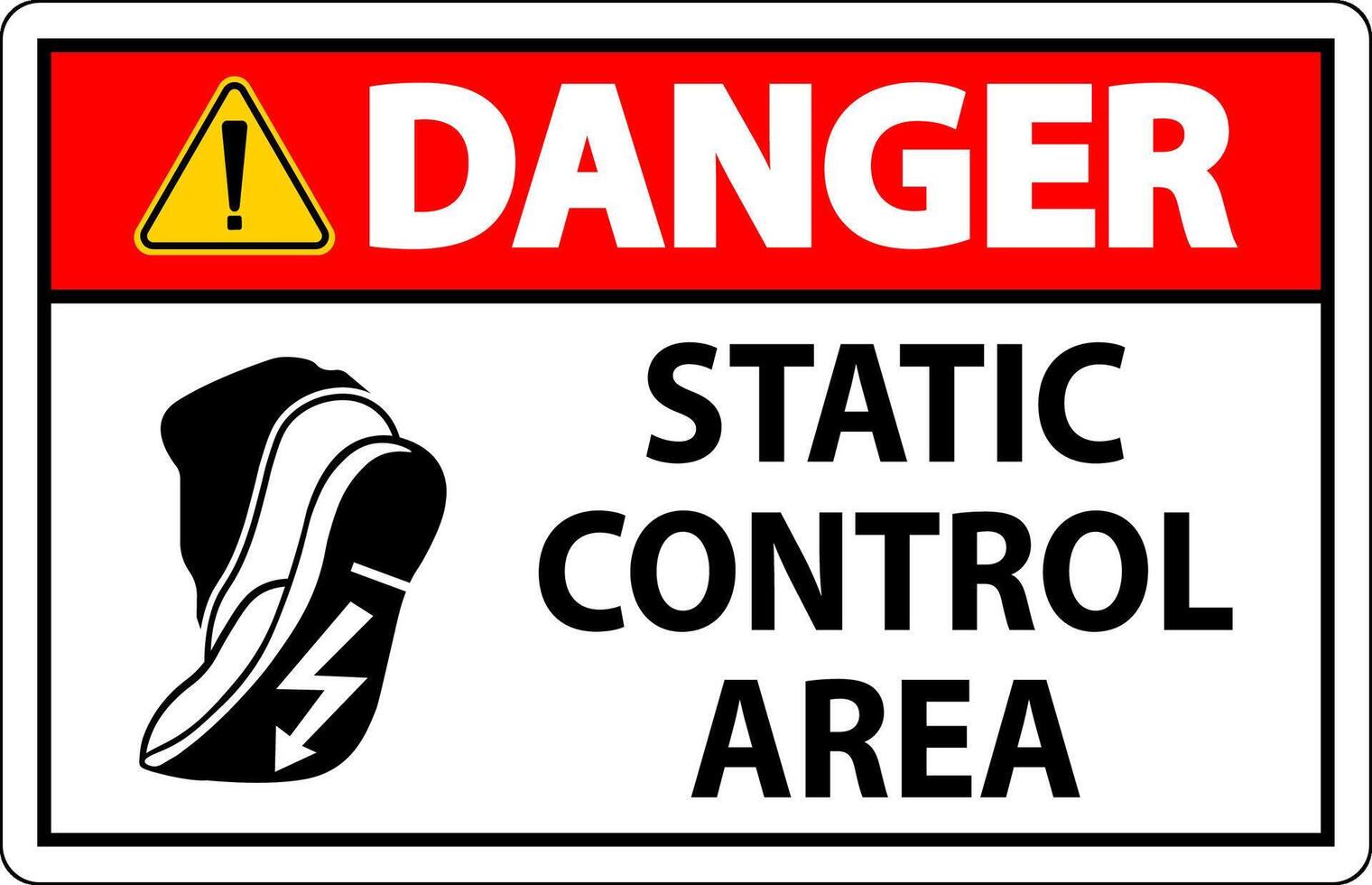 Danger Sign Static Control Area vector
