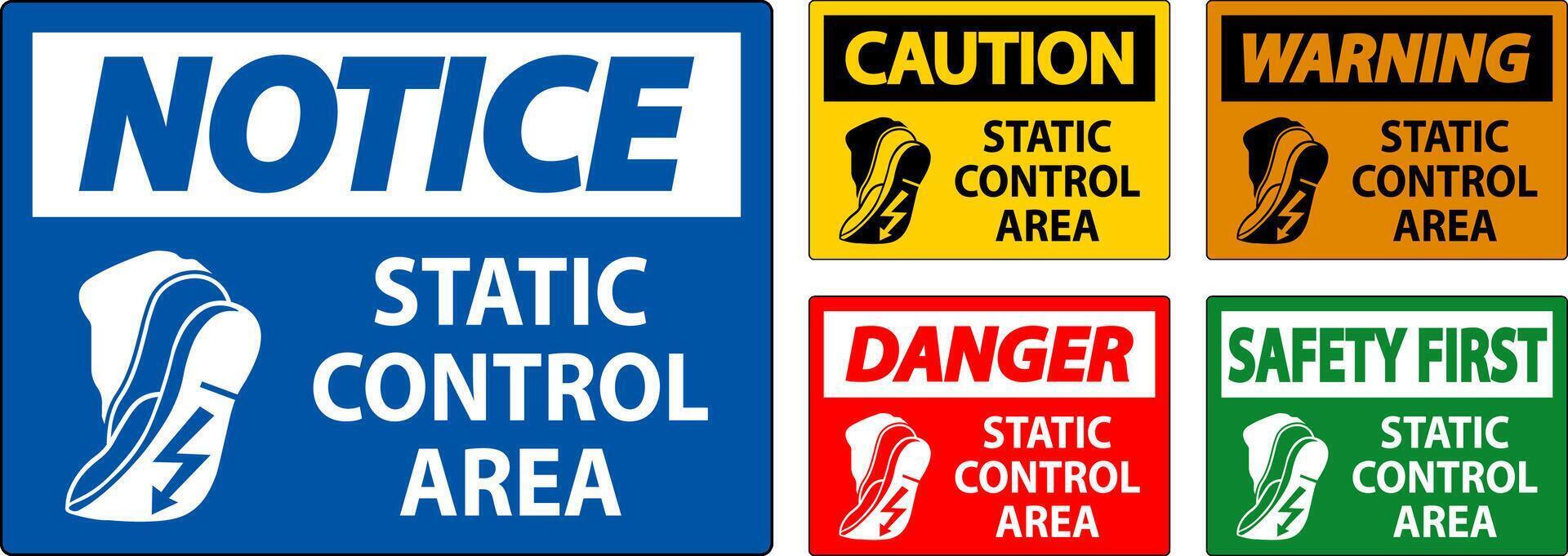Caution Sign Static Control Area vector