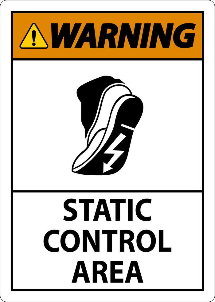 Warning Sign Static Control Area vector