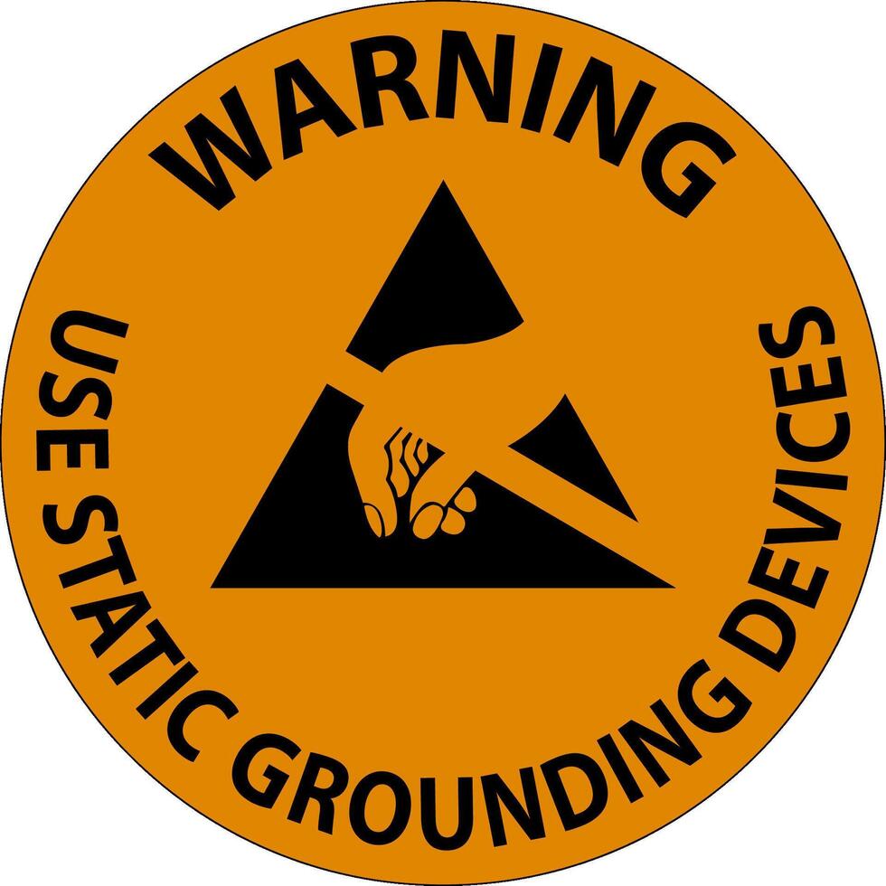 Warning Sign Use Static Grounding Devices vector
