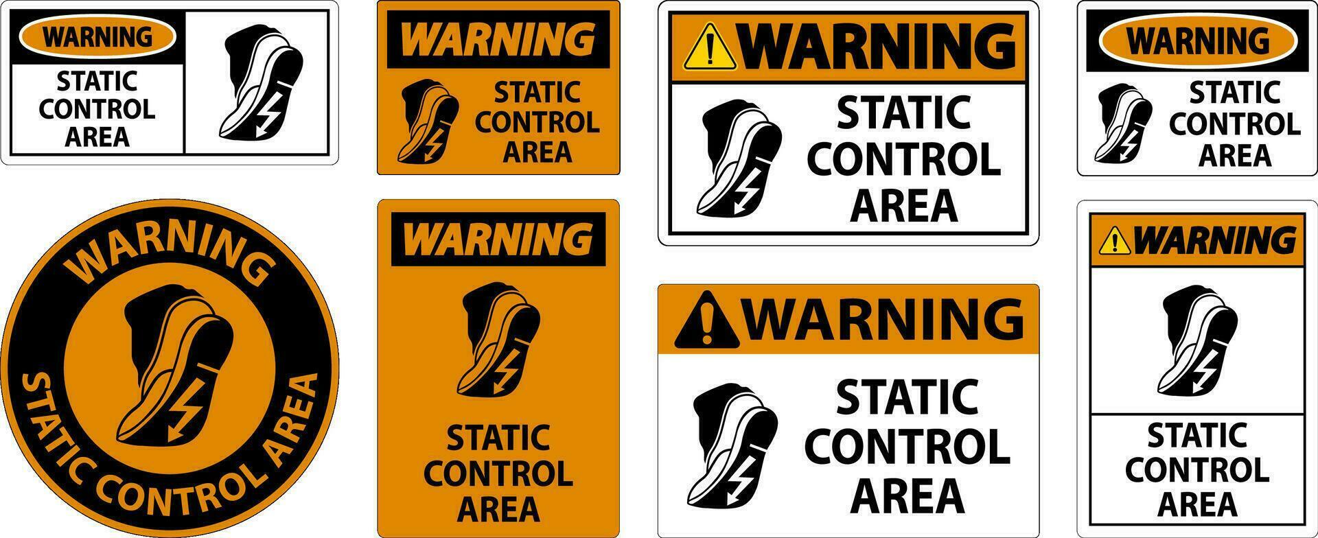 Warning Sign Static Control Area vector