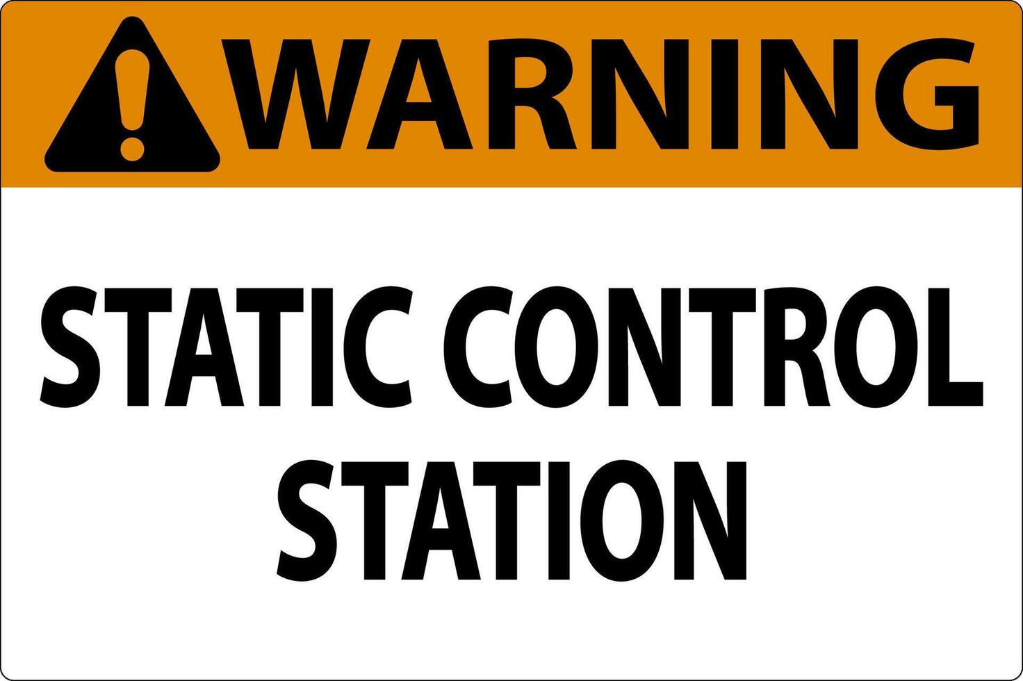 Warning Sign Static Control Station vector