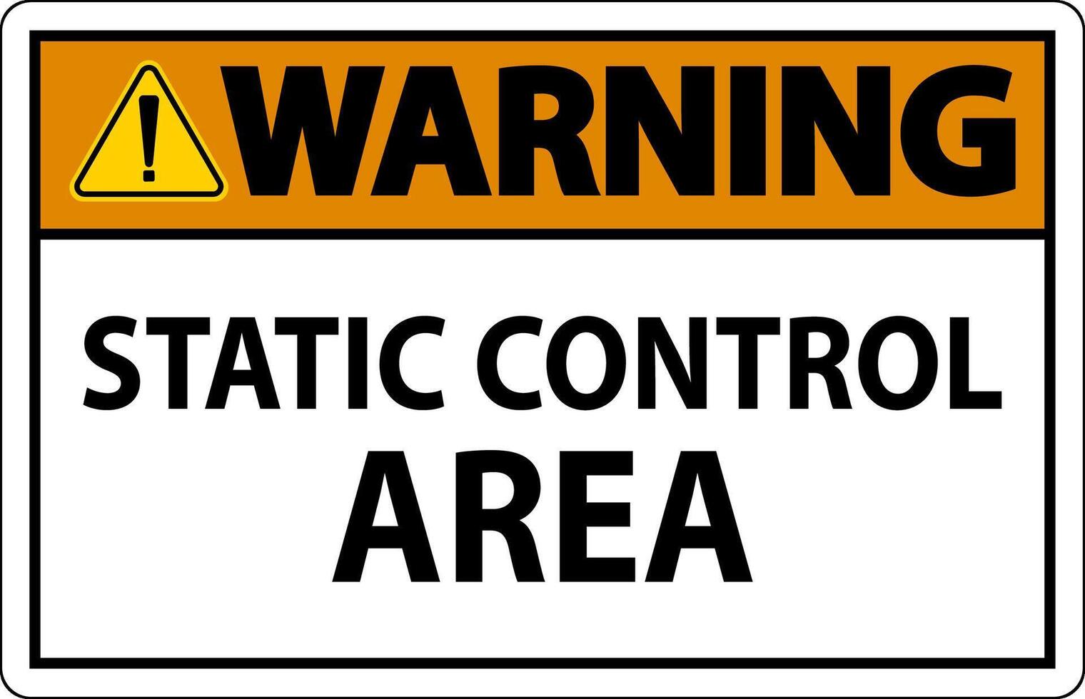 Warning Sign Static Control Area vector