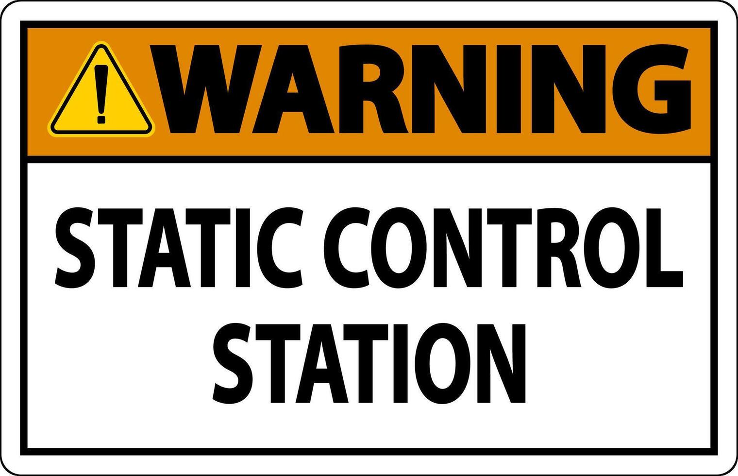 Warning Sign Static Control Station vector