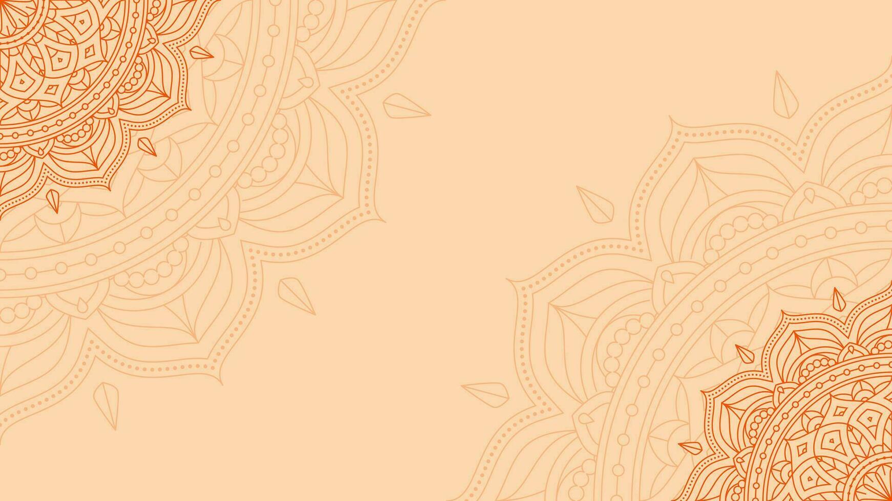 Luxurious Orange Peel Lotus Mandala Simple Blank Vector Background