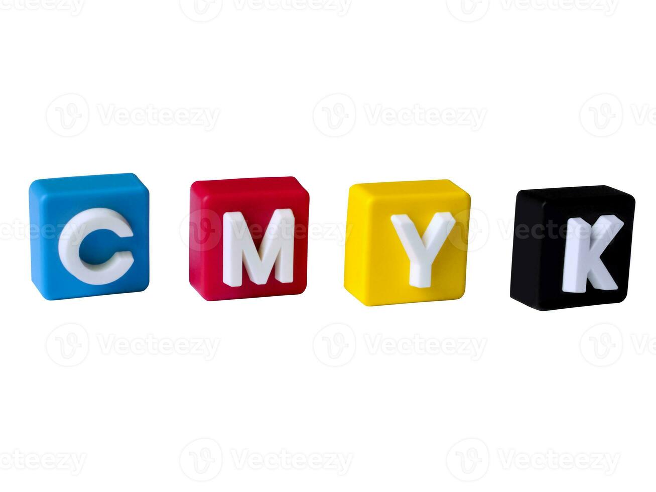 CMYK cubes 3D isolated on white background. photo