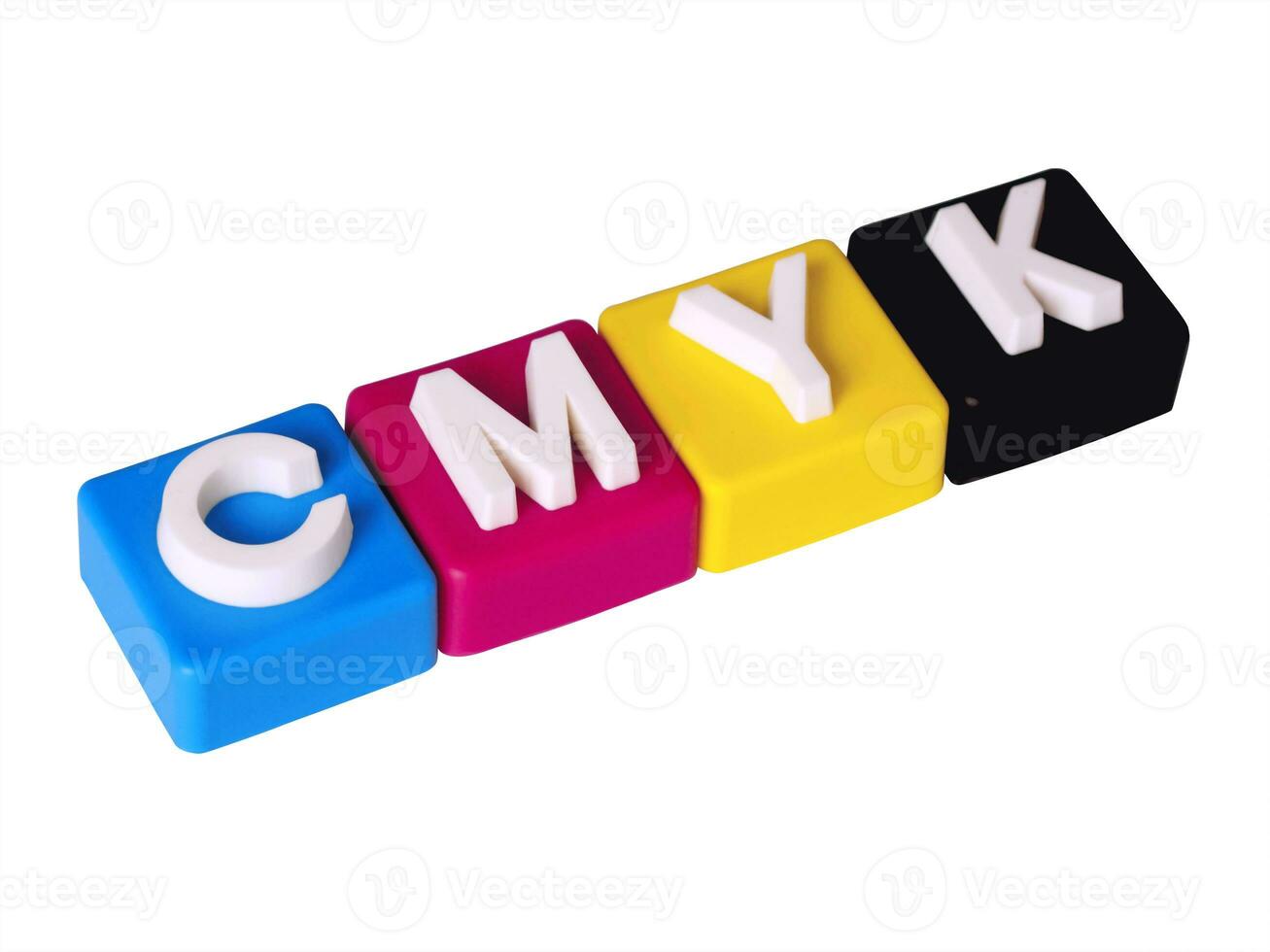 cmyk cubitos 3d aislado en blanco antecedentes. foto