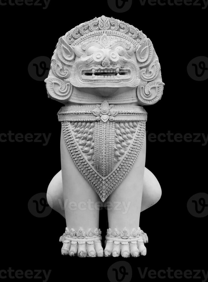 The White Singha statue right in front of the entrance area photo
