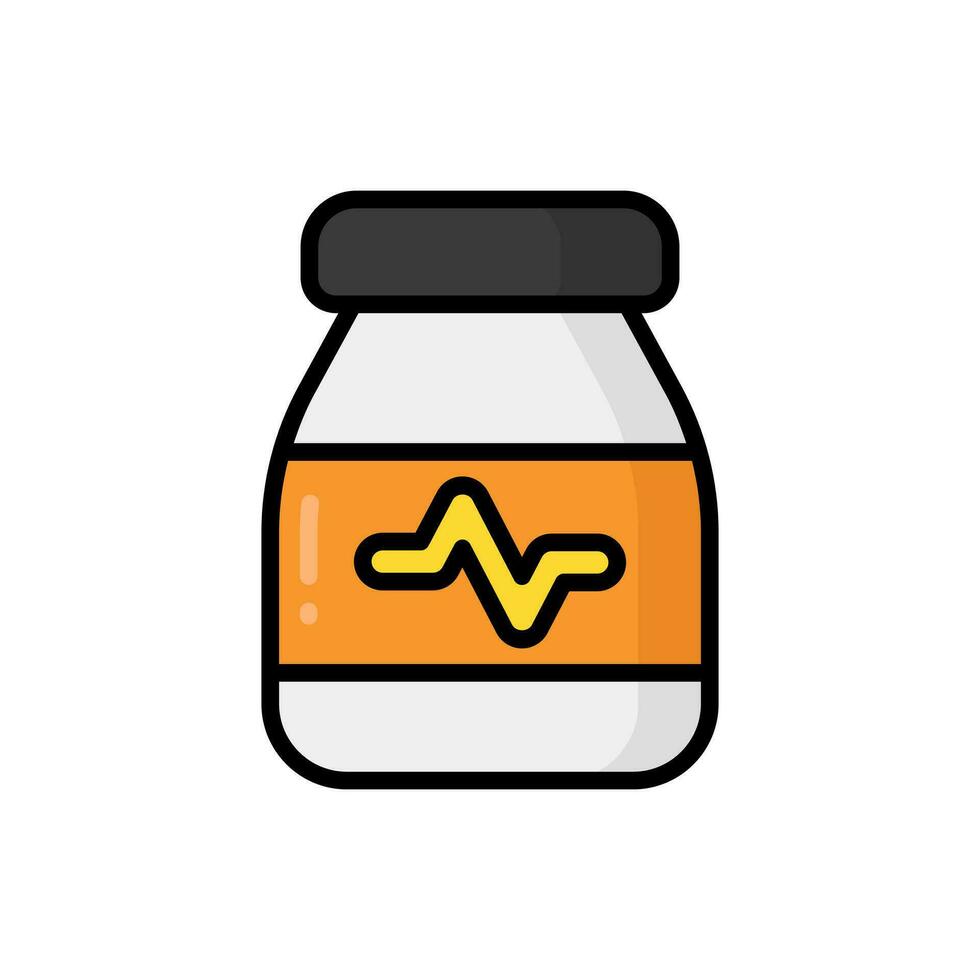 Vitamin Cartoon Vector Icon Illustration. Healthcare and Medical Icon Concept Isolated Premium Vector. Flat Cartoon Style