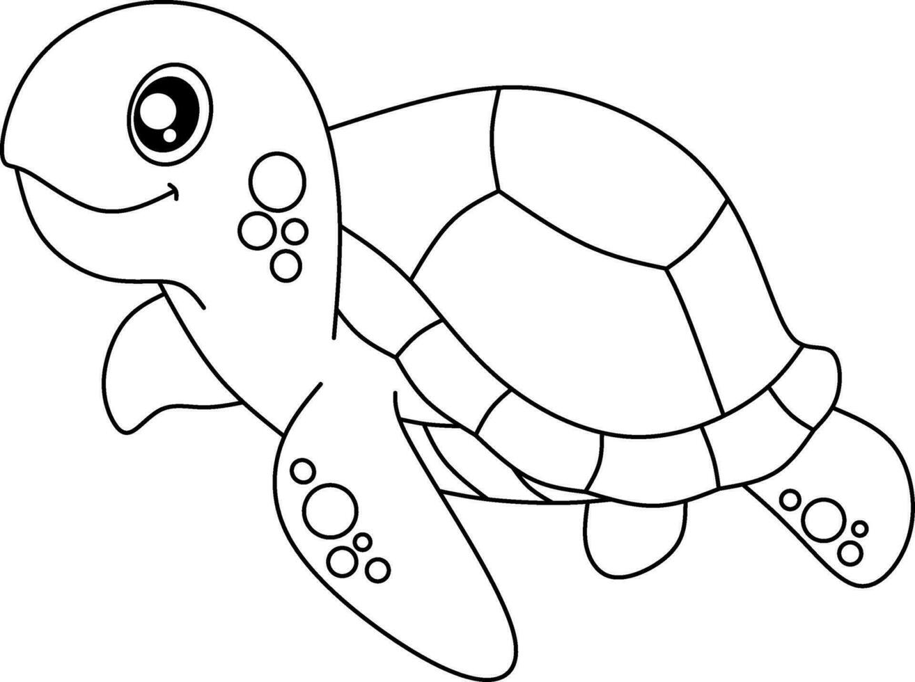 Turtle line art for coloring book page vector