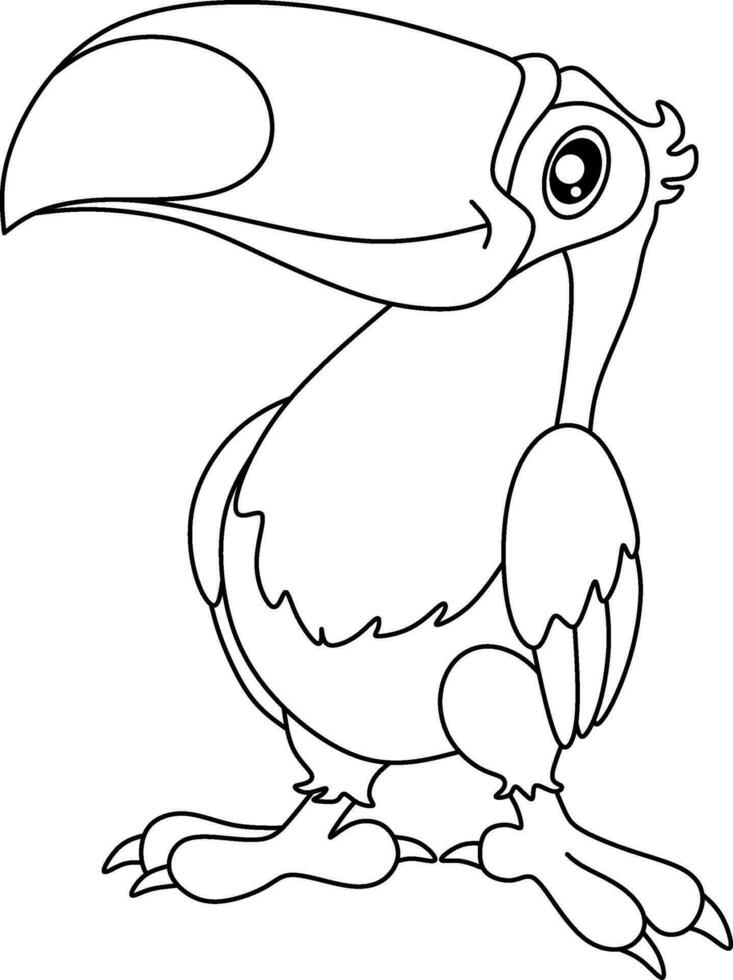 Toucan bird line art for coloring book page vector