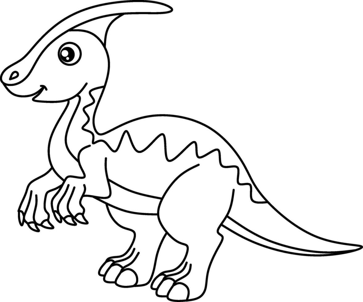 Dinosaur line art for coloring book page vector