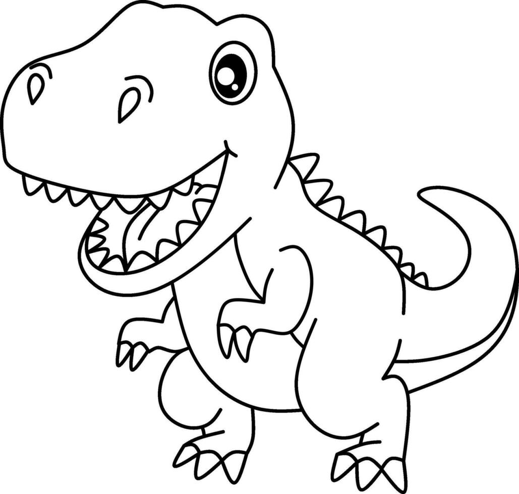 Dinosaur line art for coloring book page vector