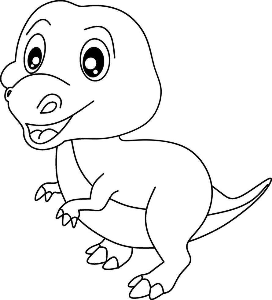 Dinosaur line art for coloring book page vector