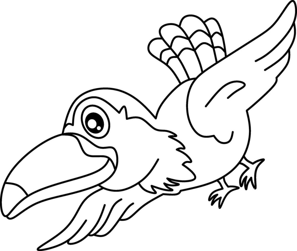 Toucan bird line art for coloring book page vector