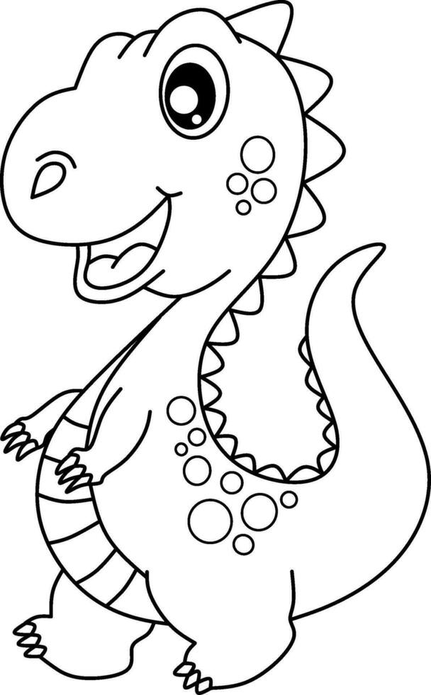 Dinosaur line art for coloring book page vector