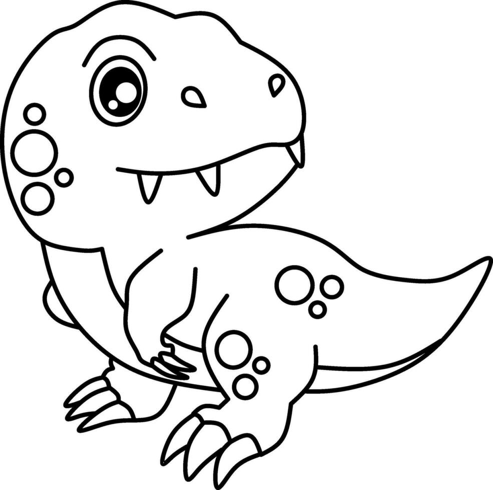 Dinosaur line art for coloring book page vector