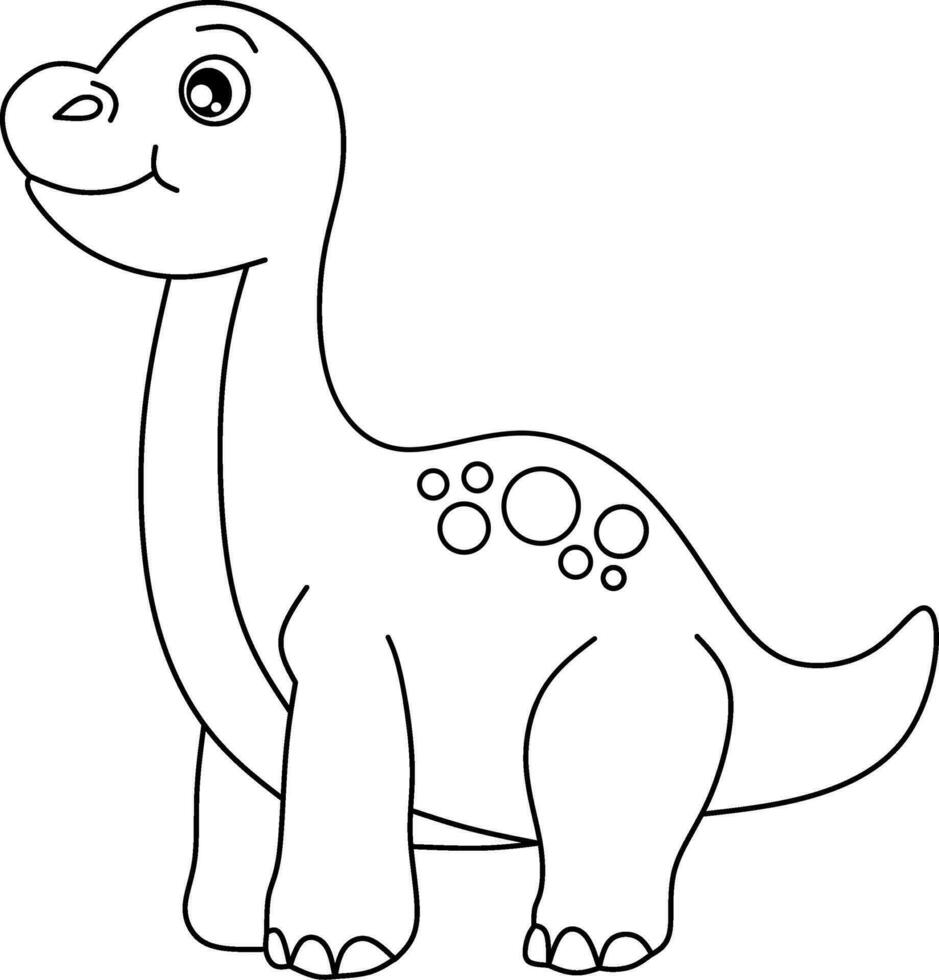 Dinosaur line art for coloring book page vector