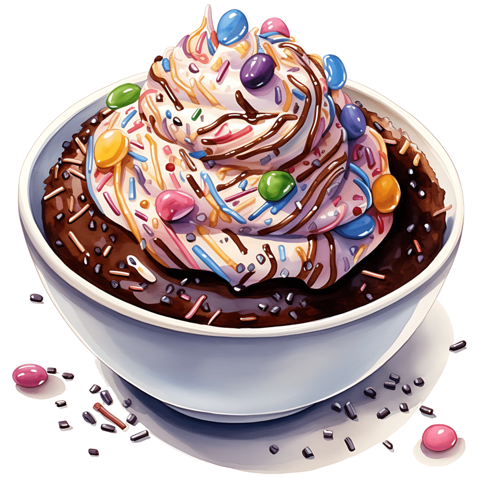 Ice cream with topping on a transparent background AI Generative png