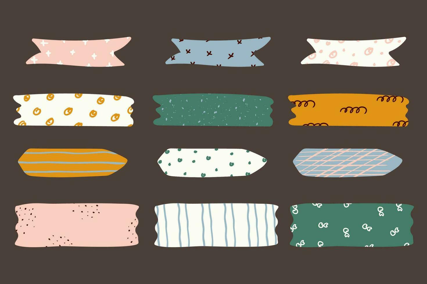 Hand drawn cute bookmarks, stickers, label vector
