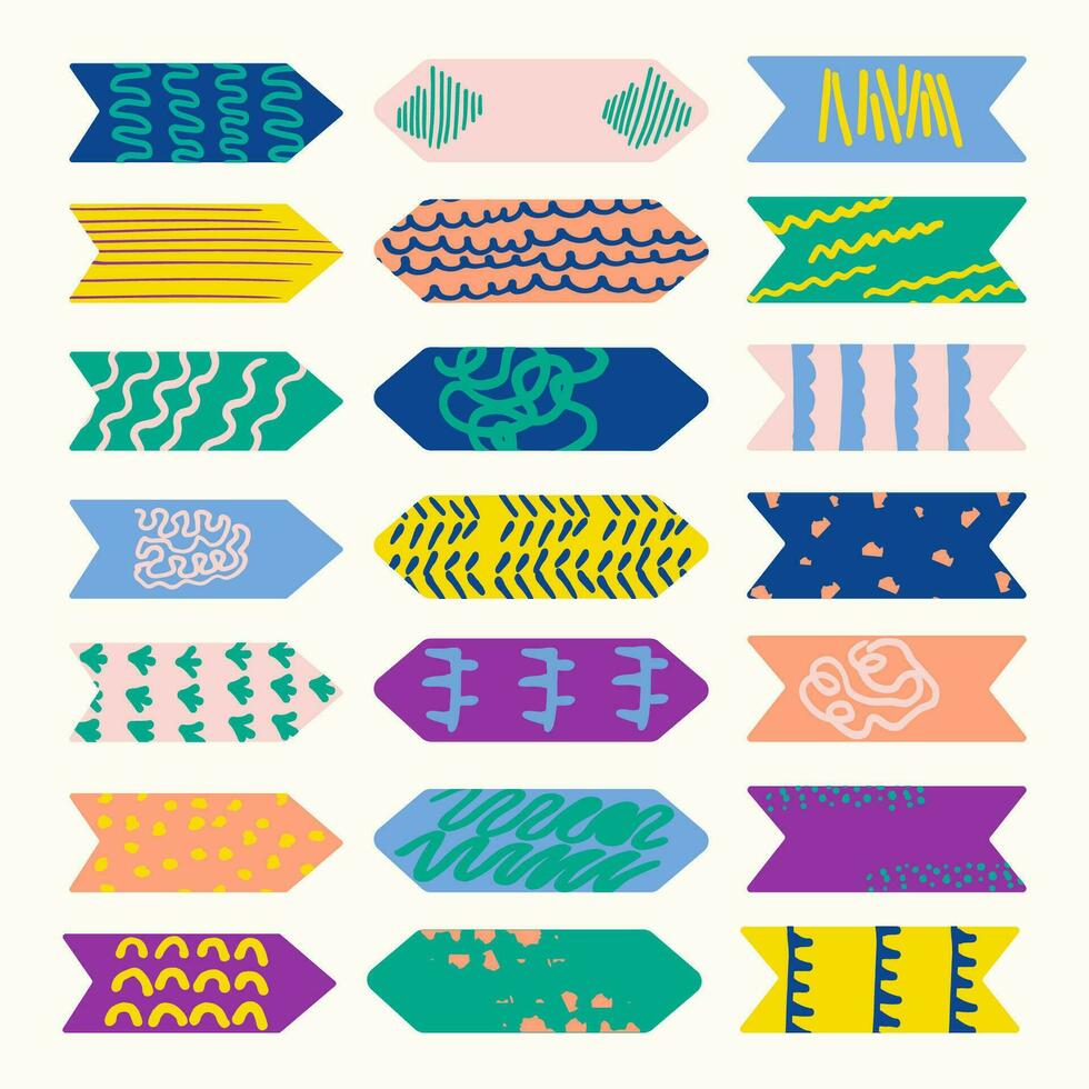 Hand drawn bookmarks, stickers vector