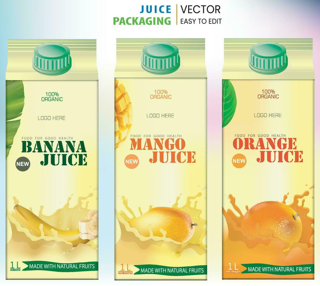 Juice Packaging, Juice pack, Mango juice, packaging label, Print label, Label for print, Vector Label. Mango