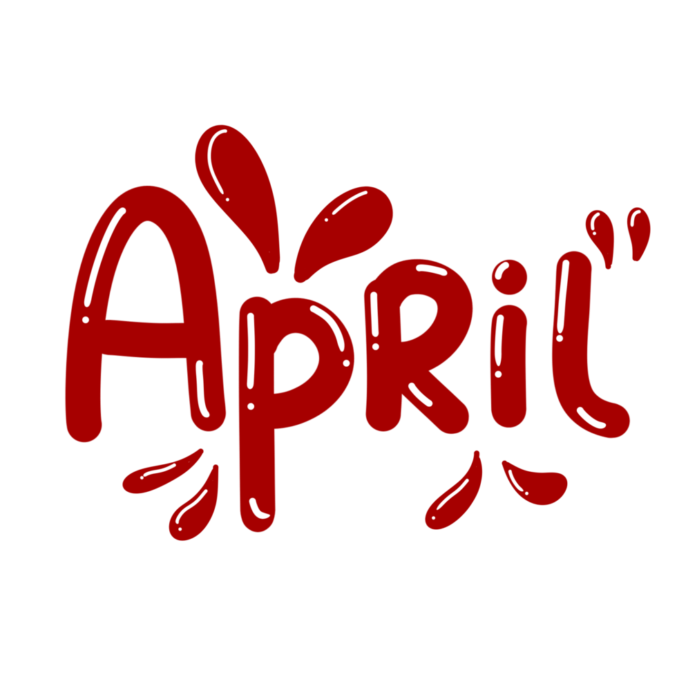 Handlettering of April month png