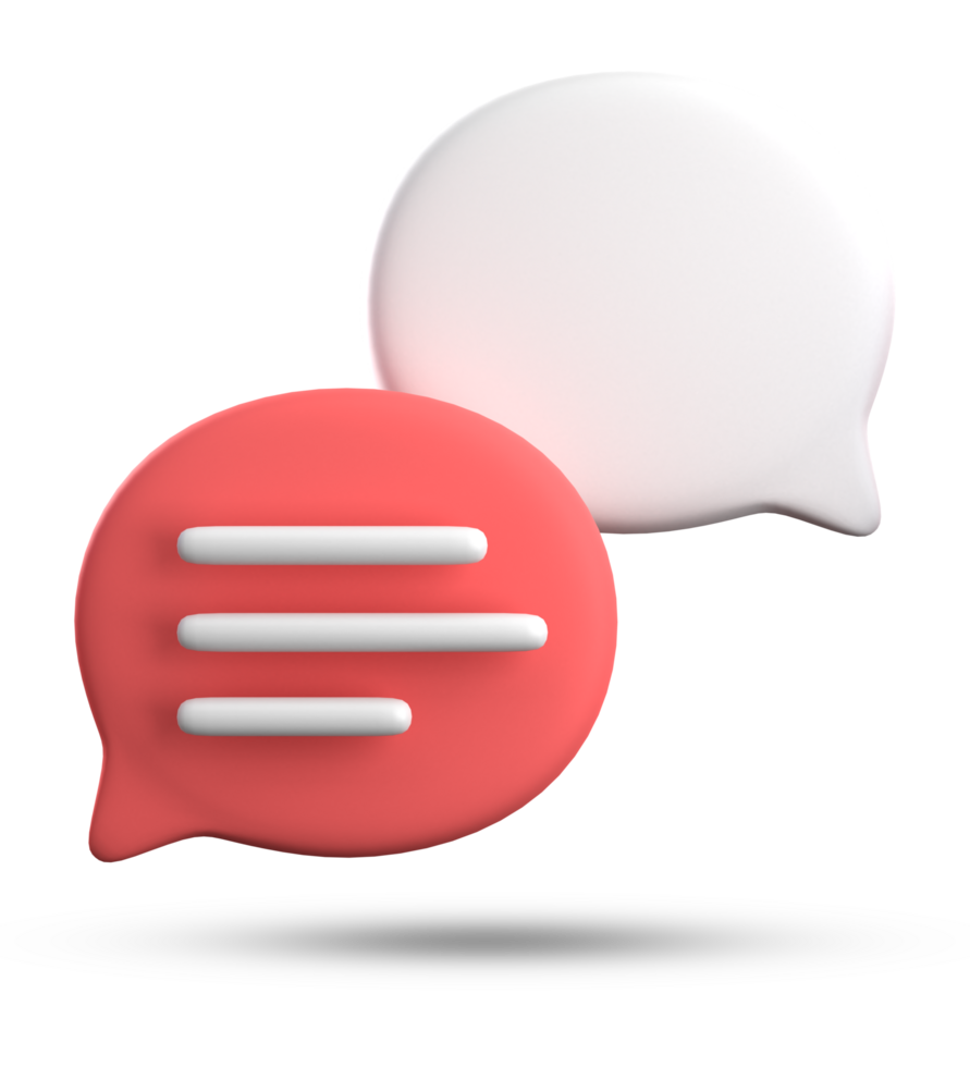 3d rendering of speech bubble icons, 3D pastel chat icon set. Set of 3d speak bubble. Chatting box, message box. Chat icon set. Balloon 3d style png