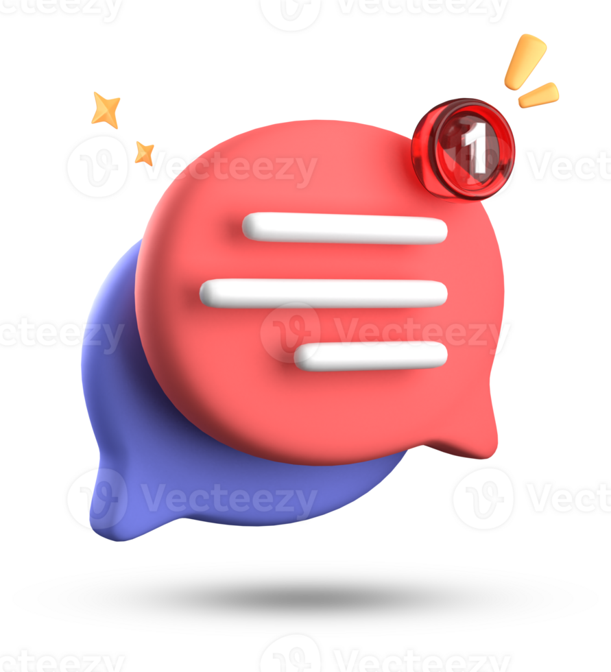 3d interpretazione di discorso bolla con notifica icone, 3d pastello Chiacchierare icona impostare. impostato di 3d parlare bolla. png