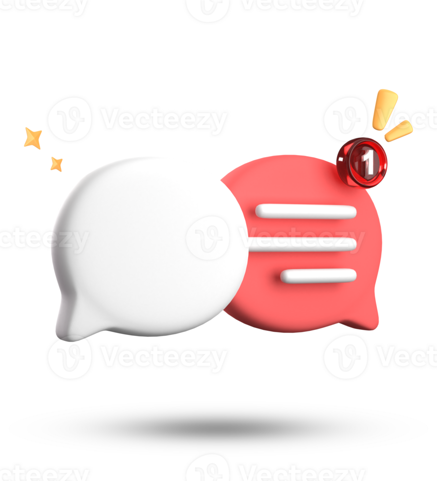 3d rendering of speech bubble with notification icons, 3D pastel chat icon set. Set of 3d speak bubble. png