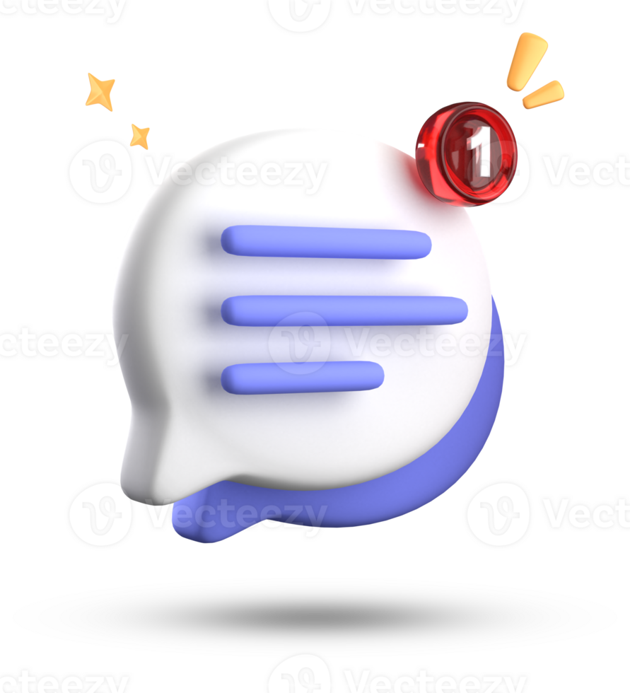 3d rendering of speech bubble with notification icons, 3D pastel chat icon set. Set of 3d speak bubble. png