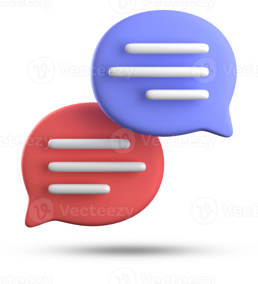 3d rendering of speech bubble icons, 3D pastel chat icon set. Set of 3d speak bubble. Chatting box, message box. Chat icon set. Balloon 3d style png