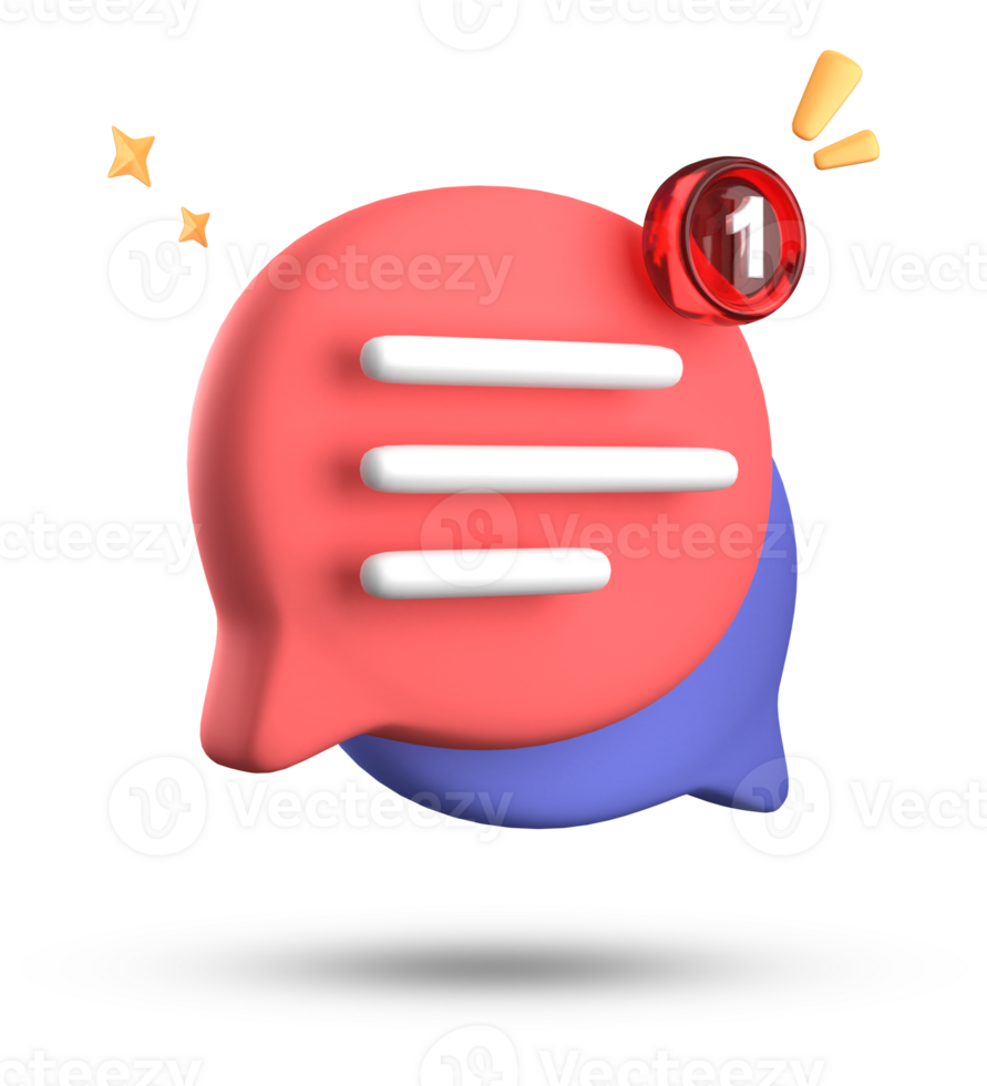 3d rendering of speech bubble with notification icons, 3D pastel chat icon set. Set of 3d speak bubble. png
