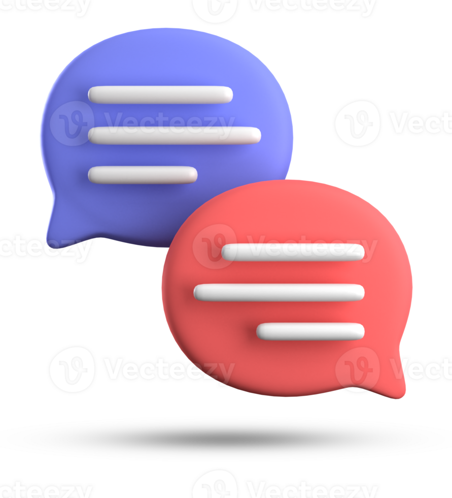 3d rendering of speech bubble icons, 3D pastel chat icon set. Set of 3d speak bubble. Chatting box, message box. Chat icon set. Balloon 3d style png