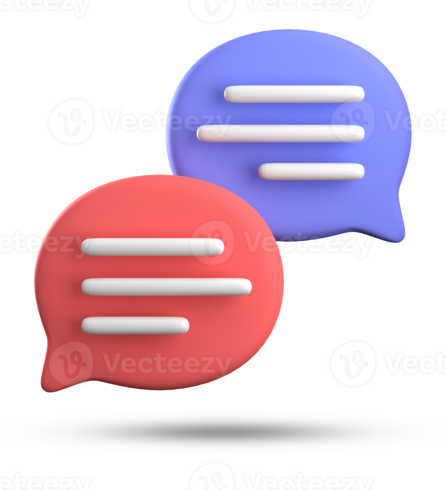 3d rendering of speech bubble icons, 3D pastel chat icon set. Set of 3d speak bubble. Chatting box, message box. Chat icon set. Balloon 3d style png